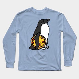 Cute Penguin with Pepperoni Pizza Long Sleeve T-Shirt